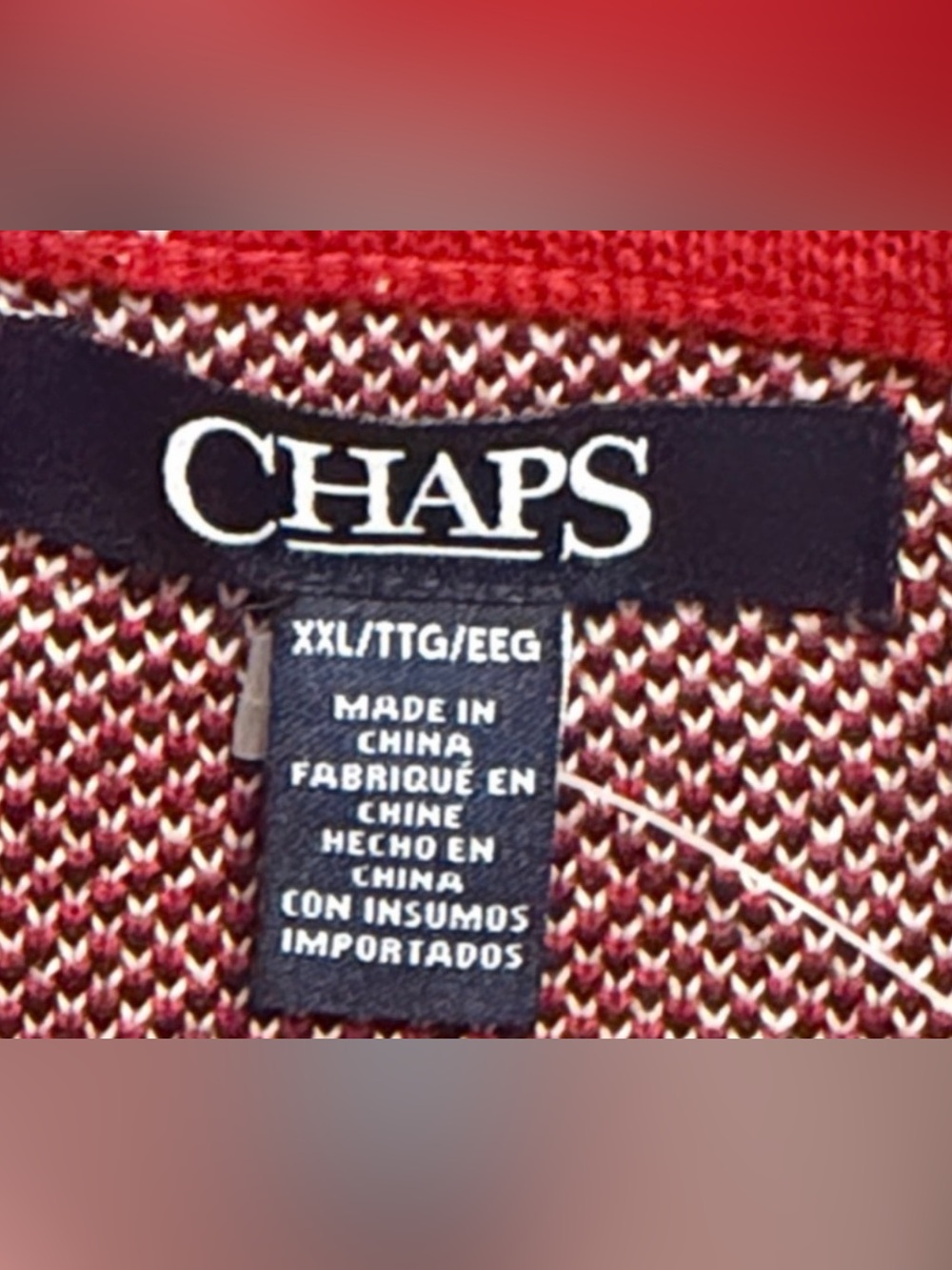 Chaps Red Black Plaid Asymmetrical Zip Sweater Vest XXL Like New - Picture 2 of 3
